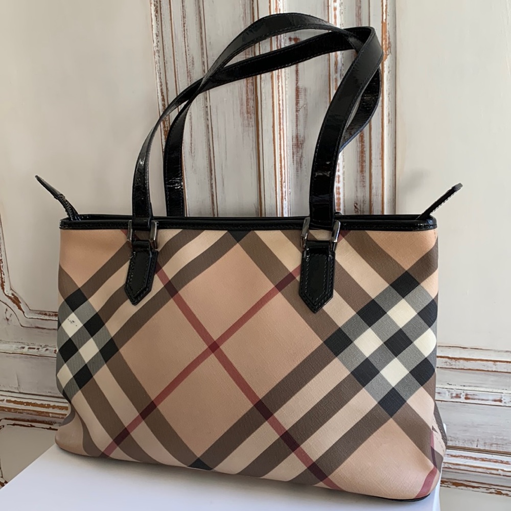 Burberry Super Nova Check Tote Black
